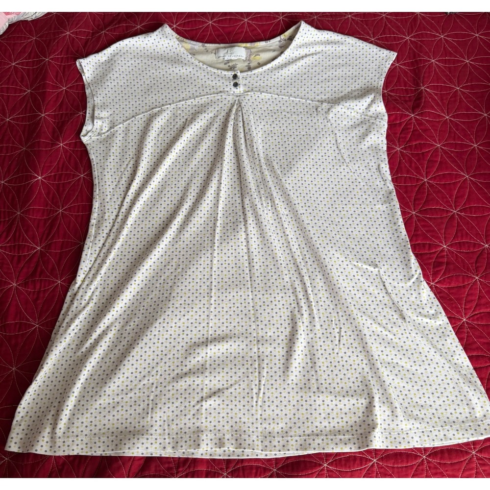 Karen Neuburger Womens XL Sleepwear Top Polka Dot Henley Pajama Shirt Sleeveless